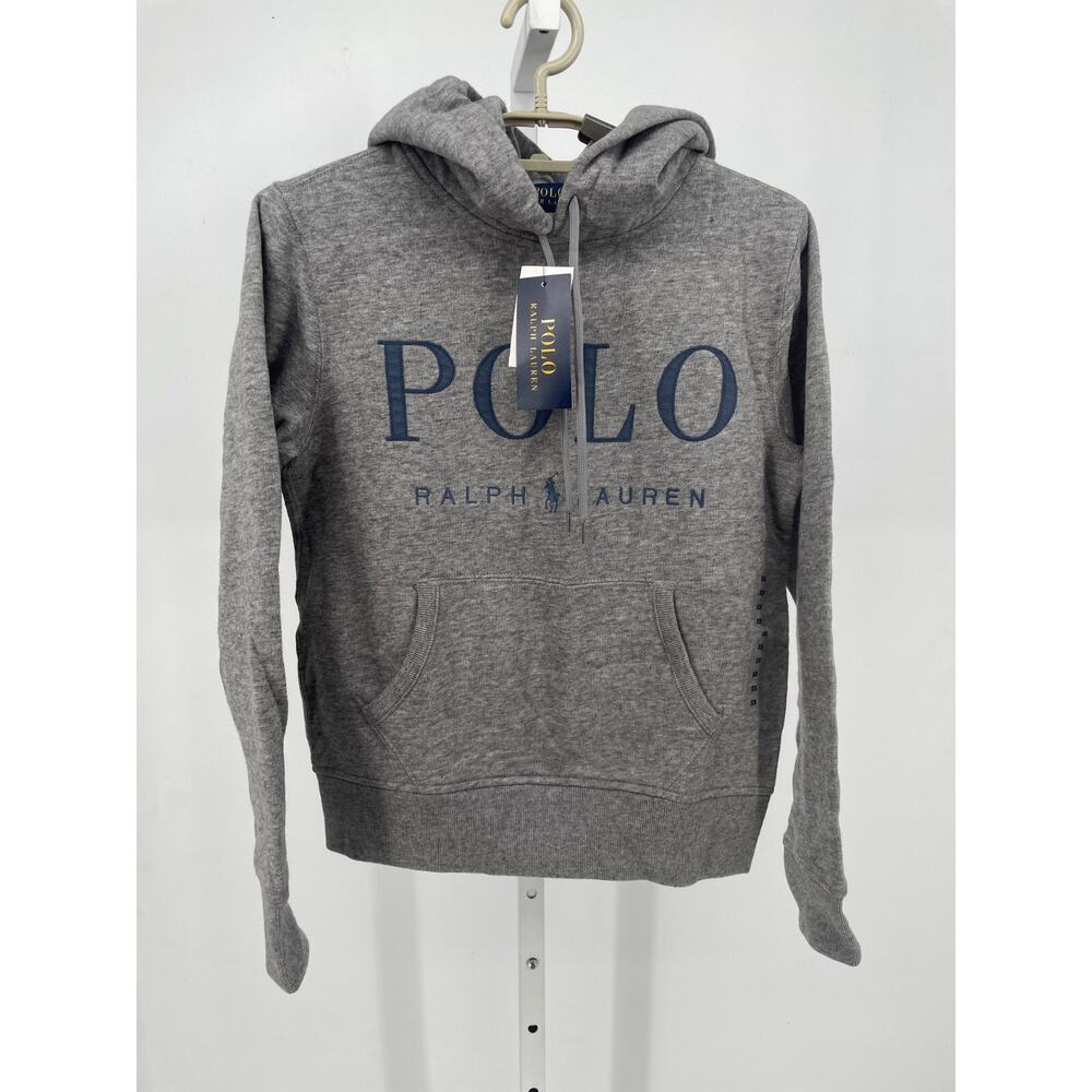Polo Ralph Lauren Mens Hoodie XS Gray Spell Out Logo Embroidered Kangaroo Pocket